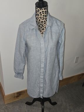 French Connection Light Blue Long Linen Tunic